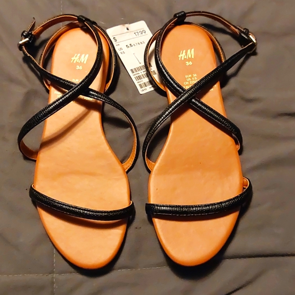 H&M Sandals, size 5.5, black